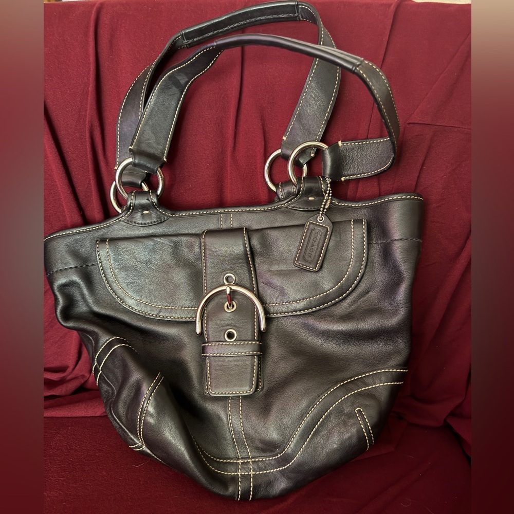 Coach Black Leather Women's Bag